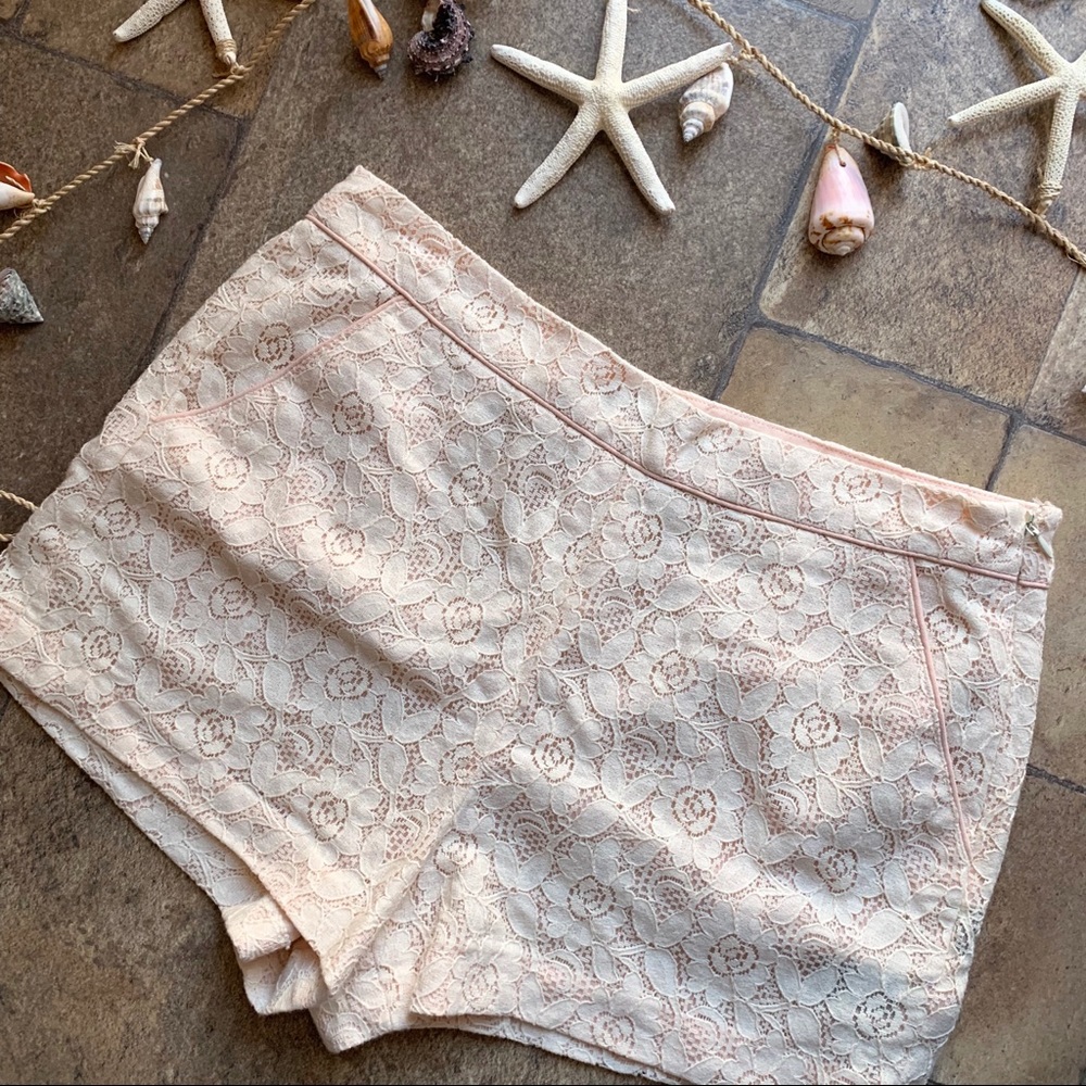 Light pink lace shorts